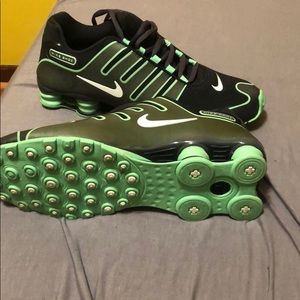 Green and black nike shox 11 worn once